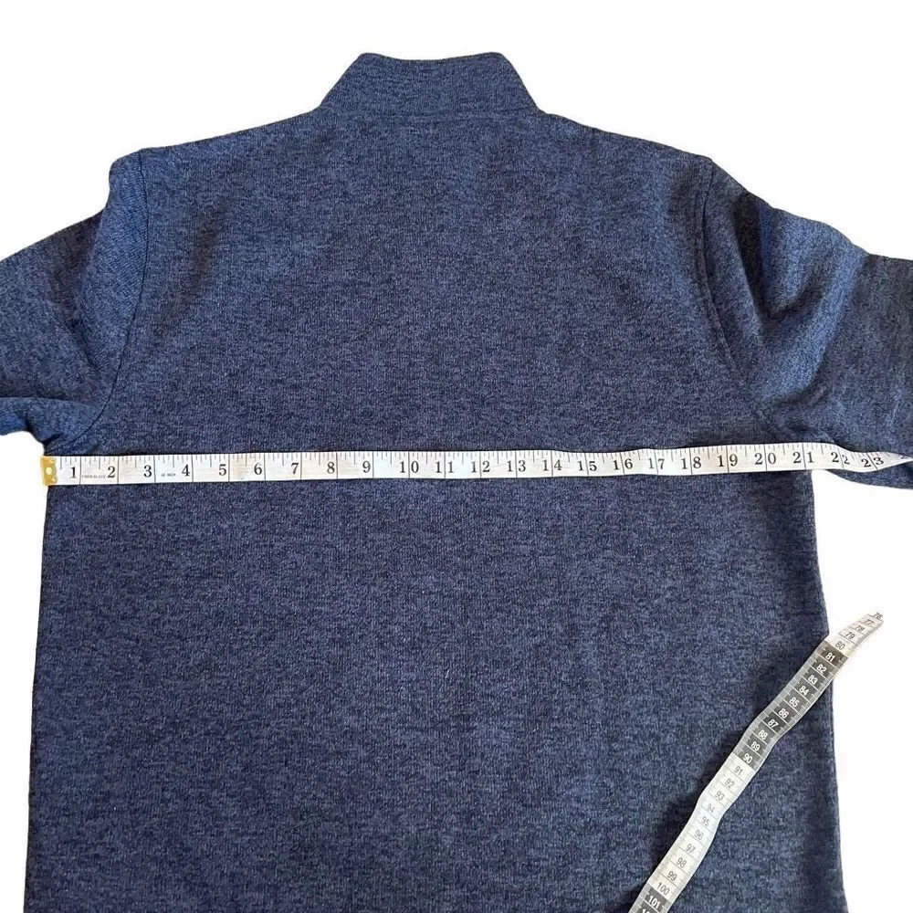 J Crew Mens Sweatshirt Blue Long Sleeves 1/4 Zip Mock Neck Pullover Size M